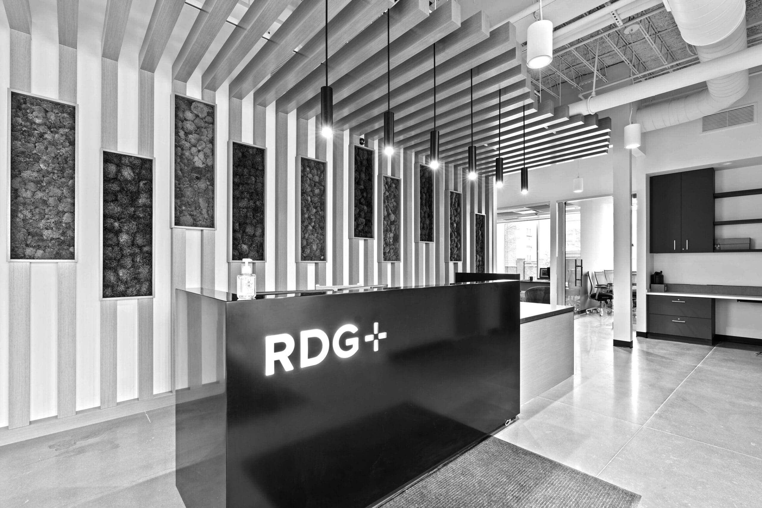 The lobby of the new RDG+Partners offices in Rochester, New York